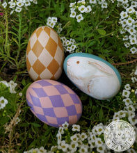 Load image into Gallery viewer, Hand Painted Easter Egg + Rabbit