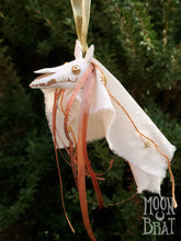 Load image into Gallery viewer, Mari Lwyd Ornament - Candlelight Orange