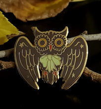 Load image into Gallery viewer, SECONDS Halloween Owl Enamel Pin
