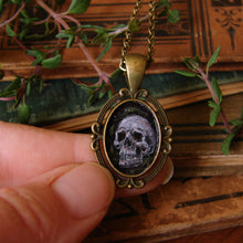 Load image into Gallery viewer, Skull with Vines Memento Mori Painted Pendant