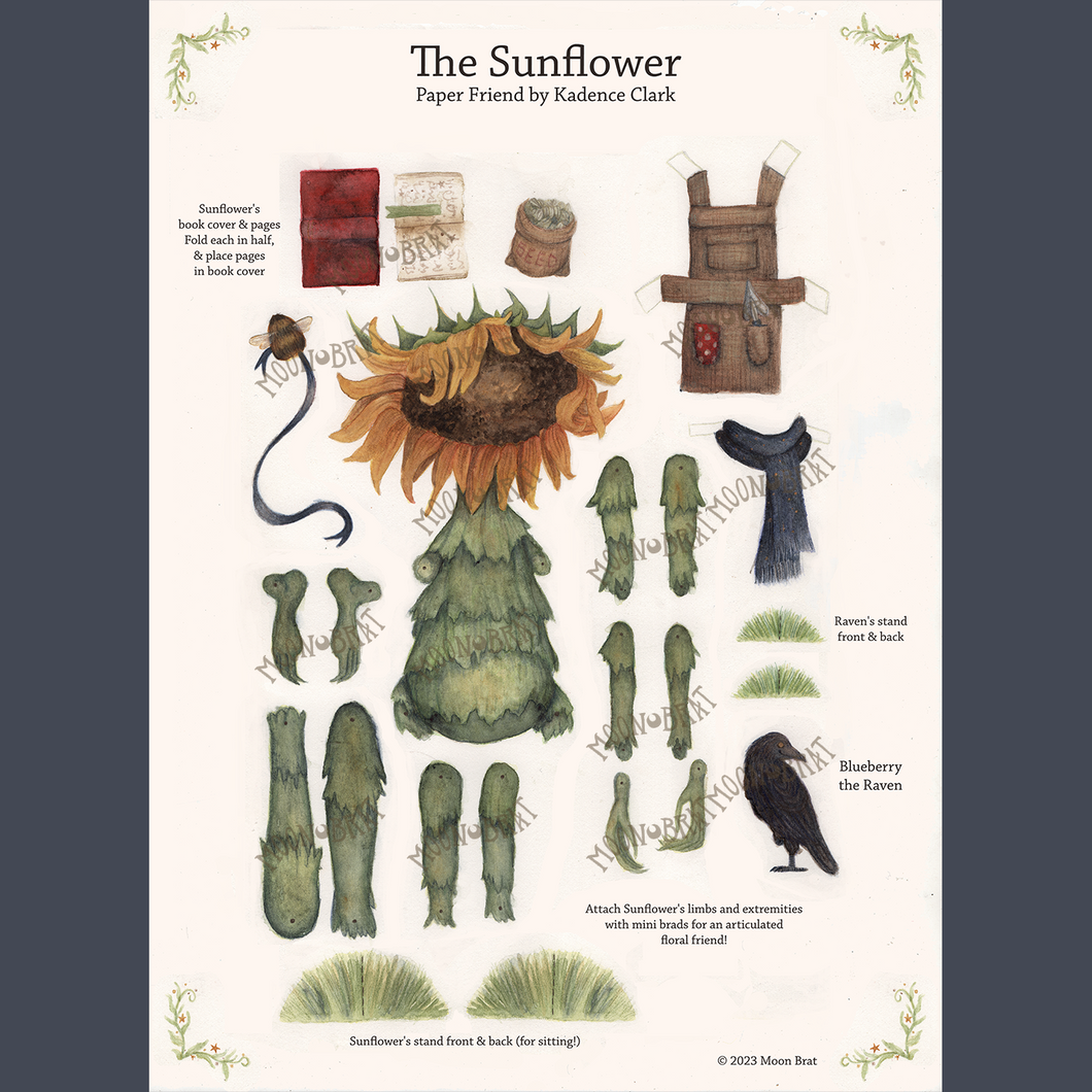 Sunflower Paper Doll - Digital Download