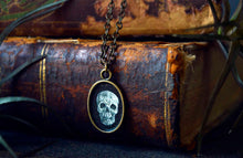 Load image into Gallery viewer, Skull Memento Mori Painted Pendant
