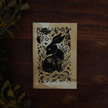 Load image into Gallery viewer, Autumn Rabbit Block Print 3.5 x 5.5
