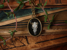 Load image into Gallery viewer, Western Cow Skull Memento Mori Painted Pendant