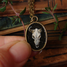 Load image into Gallery viewer, Western Cow Skull Memento Mori Painted Pendant
