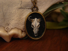 Load image into Gallery viewer, Western Cow Skull Memento Mori Painted Pendant