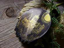 Load image into Gallery viewer, Gold Dracula's Castle Sticker