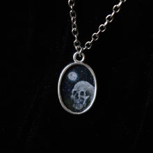 Load image into Gallery viewer, Moon Skull Memento Mori Painted Pendant