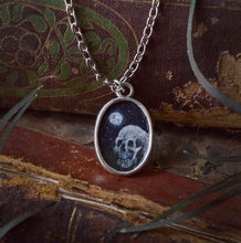 Load image into Gallery viewer, Moon Skull Memento Mori Painted Pendant