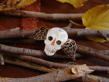 Load image into Gallery viewer, Winged Skull Enamel Pin