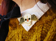 Load image into Gallery viewer, Winged Skull Enamel Pin
