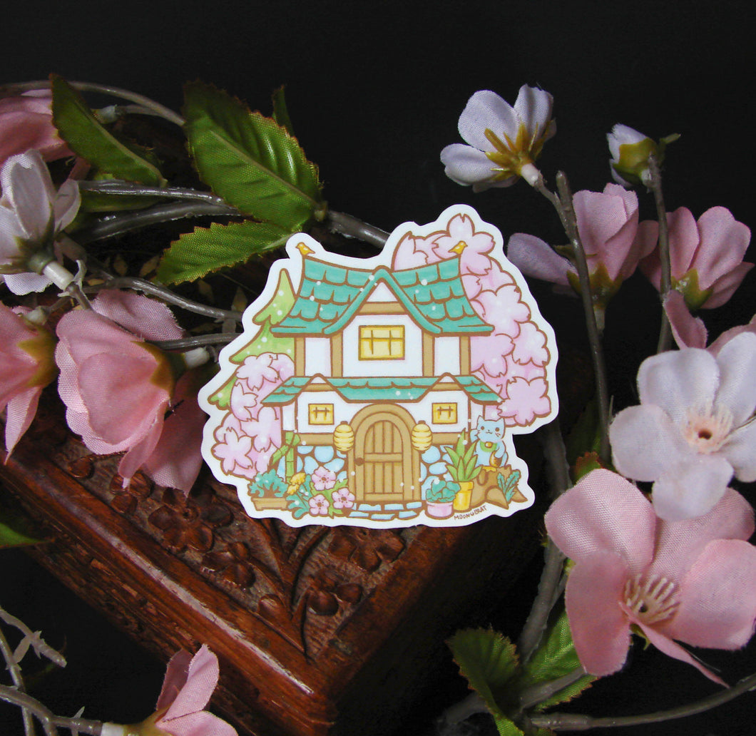 Spring Animal Crossing House Vinyl Sticker
