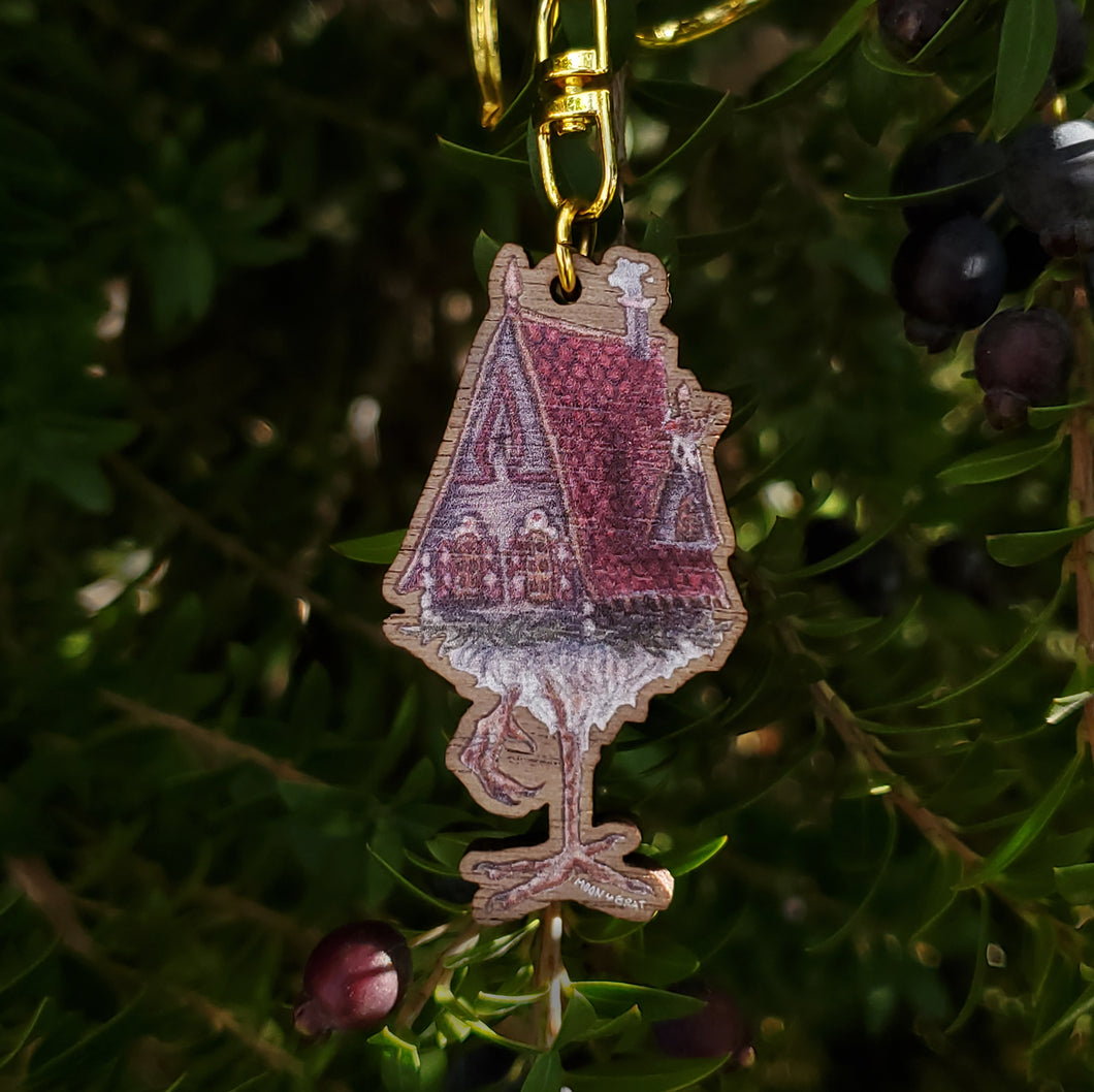 Baba Yaga's Hut Wooden Charm