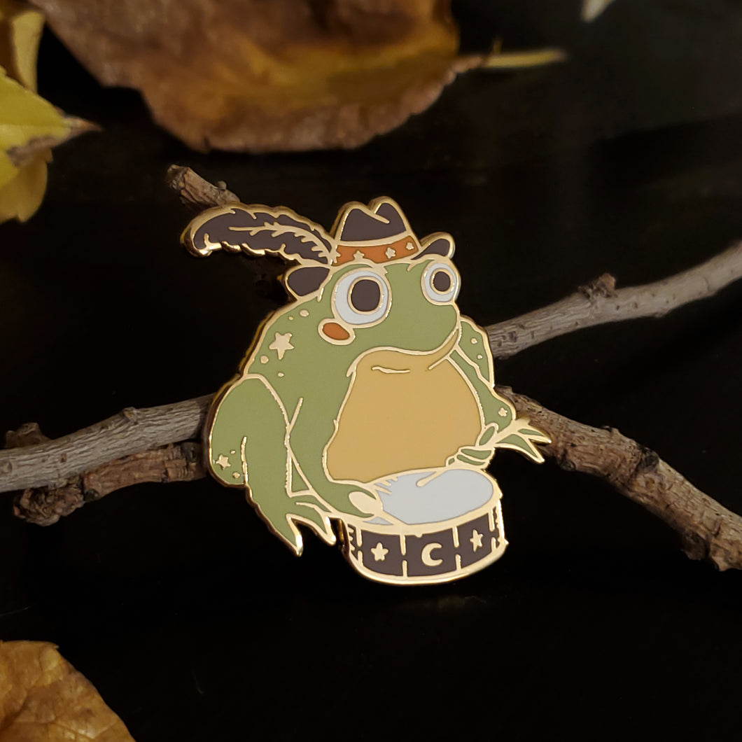 Halloween Toad Drummer Enamel Pin