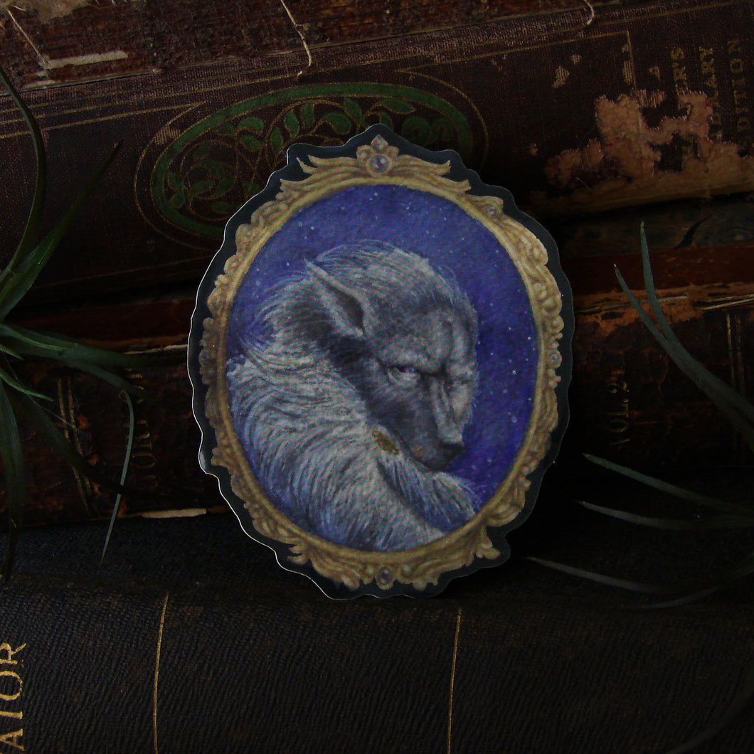 Blaidd Portrait Sticker - Metallic Frame