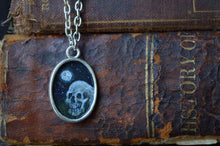 Load image into Gallery viewer, Moon Skull Memento Mori Painted Pendant
