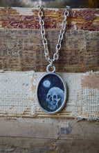 Load image into Gallery viewer, Moon Skull Memento Mori Painted Pendant
