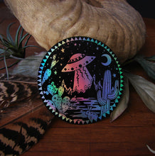 Load image into Gallery viewer, Holo Desert UFO Sticker
