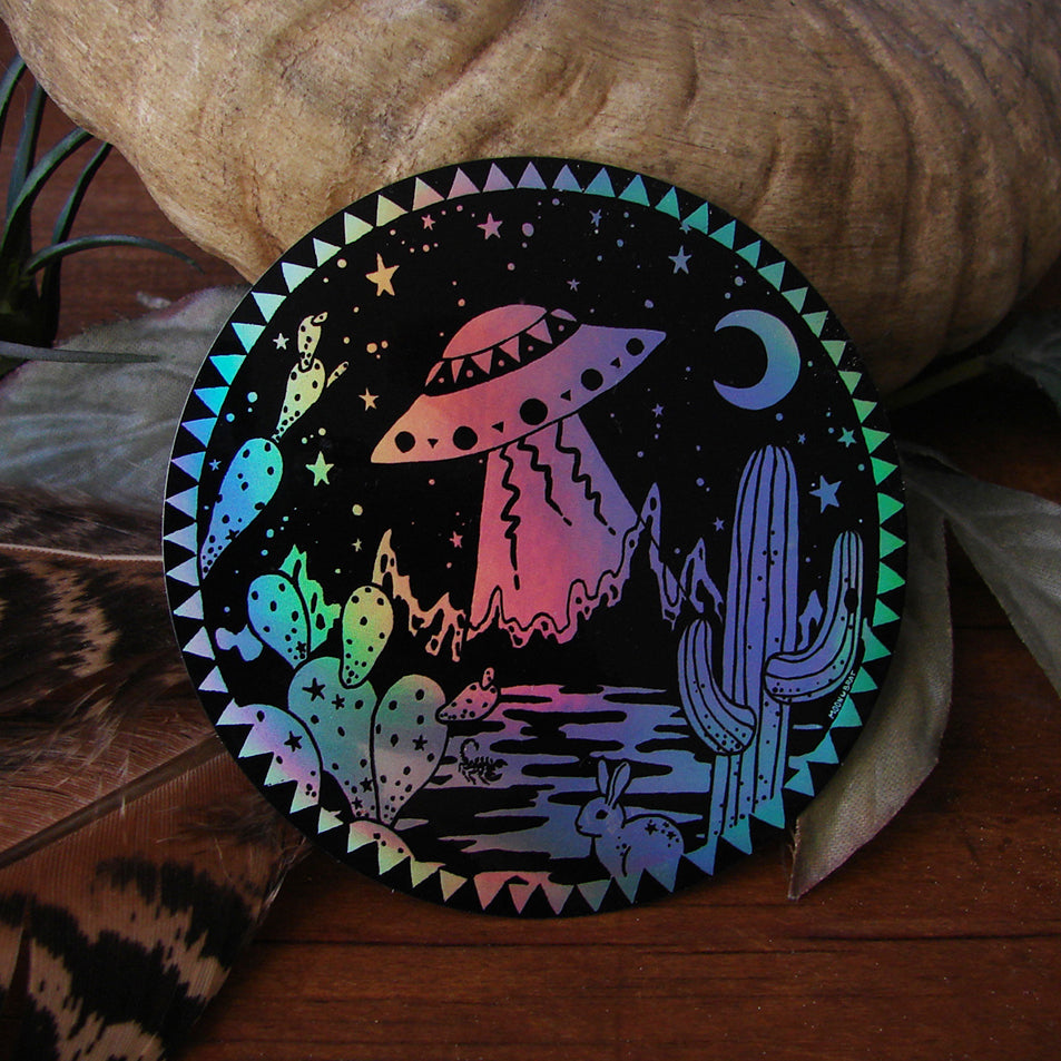 Holo Desert UFO Sticker