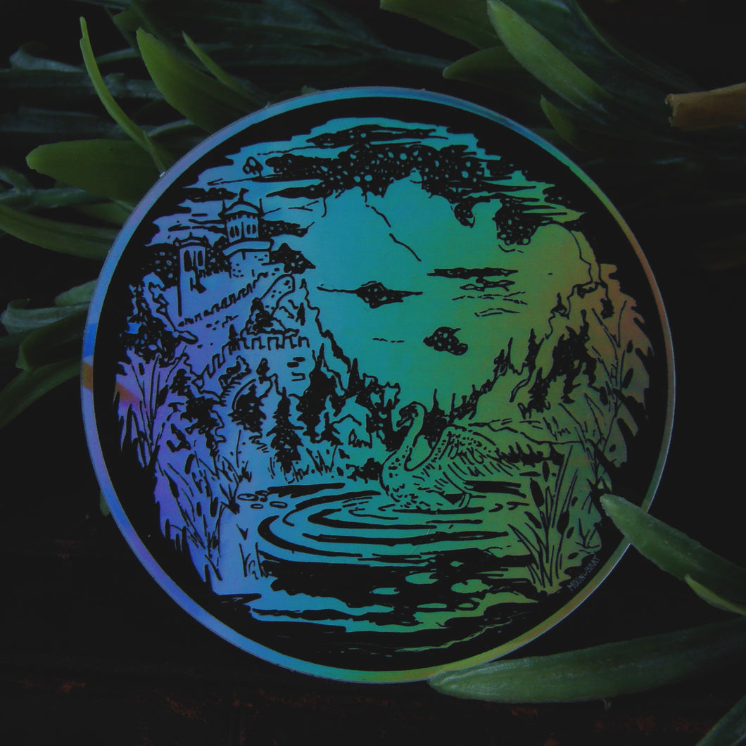 Holographic Swan Lake Sticker